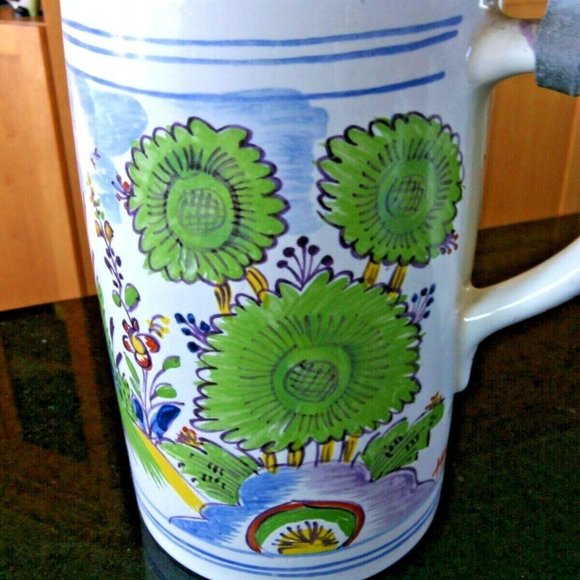 Fayence Rolling Pewter lidded German Beer Stein König Brewery 8248031 Pilseners - Picture 3 of 16